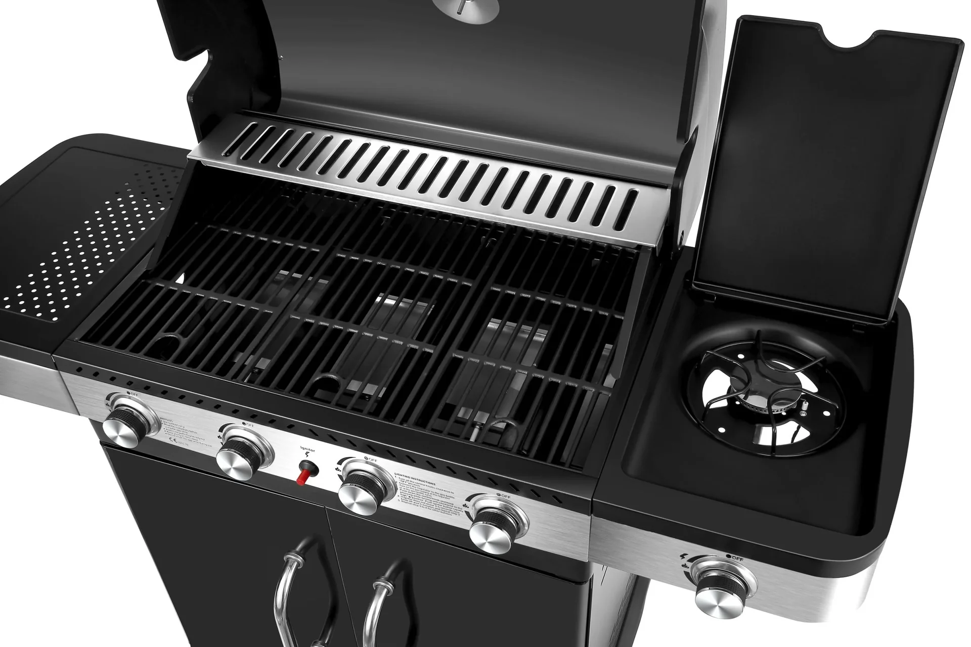 Gasgrill / Grillwagen Burlington 4 Hauptbrenner +1 Seitenbrenner, Grillfäche 70 x 42 cm - 7