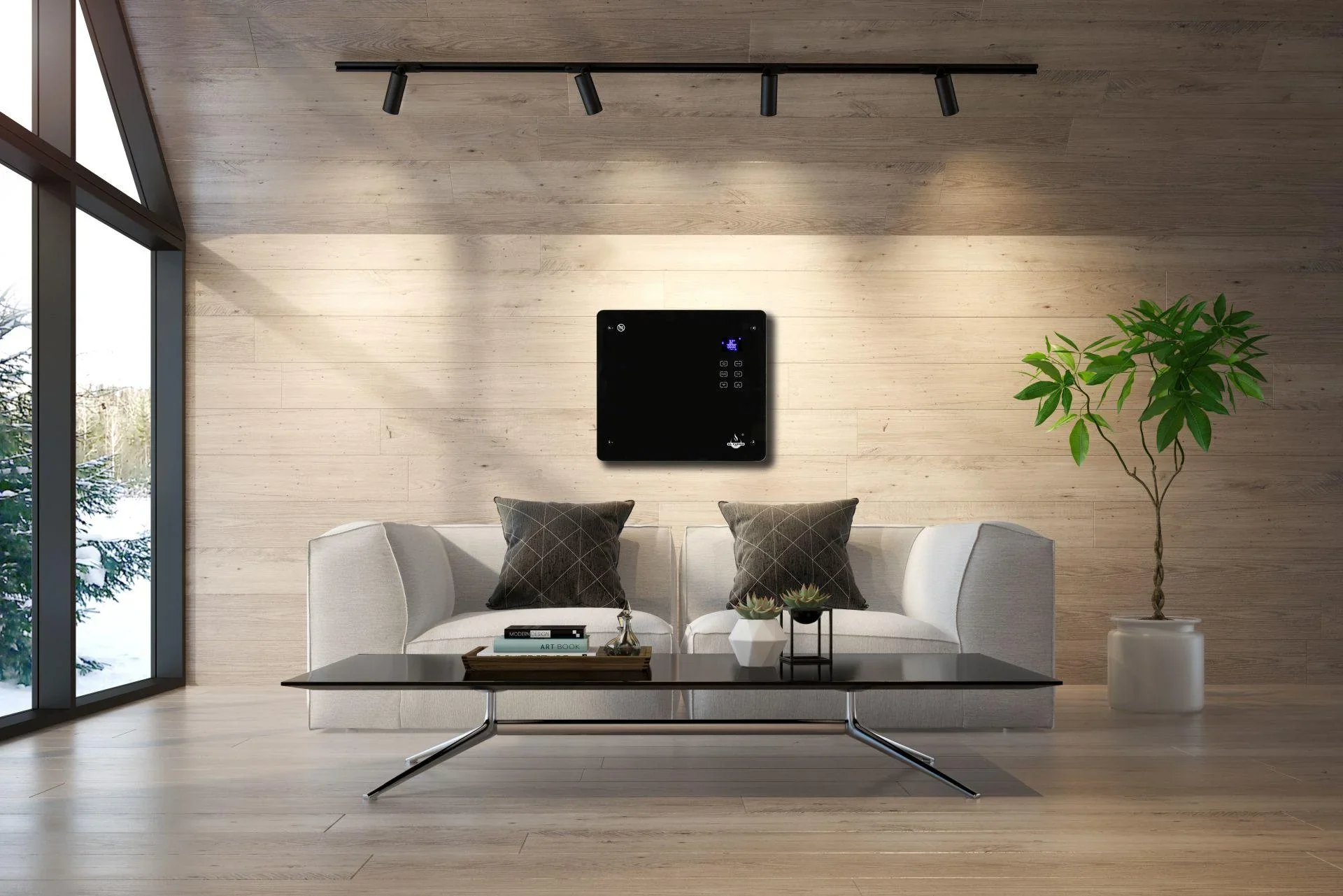 Glaskonvektor, schwarz, 1000 W - 1