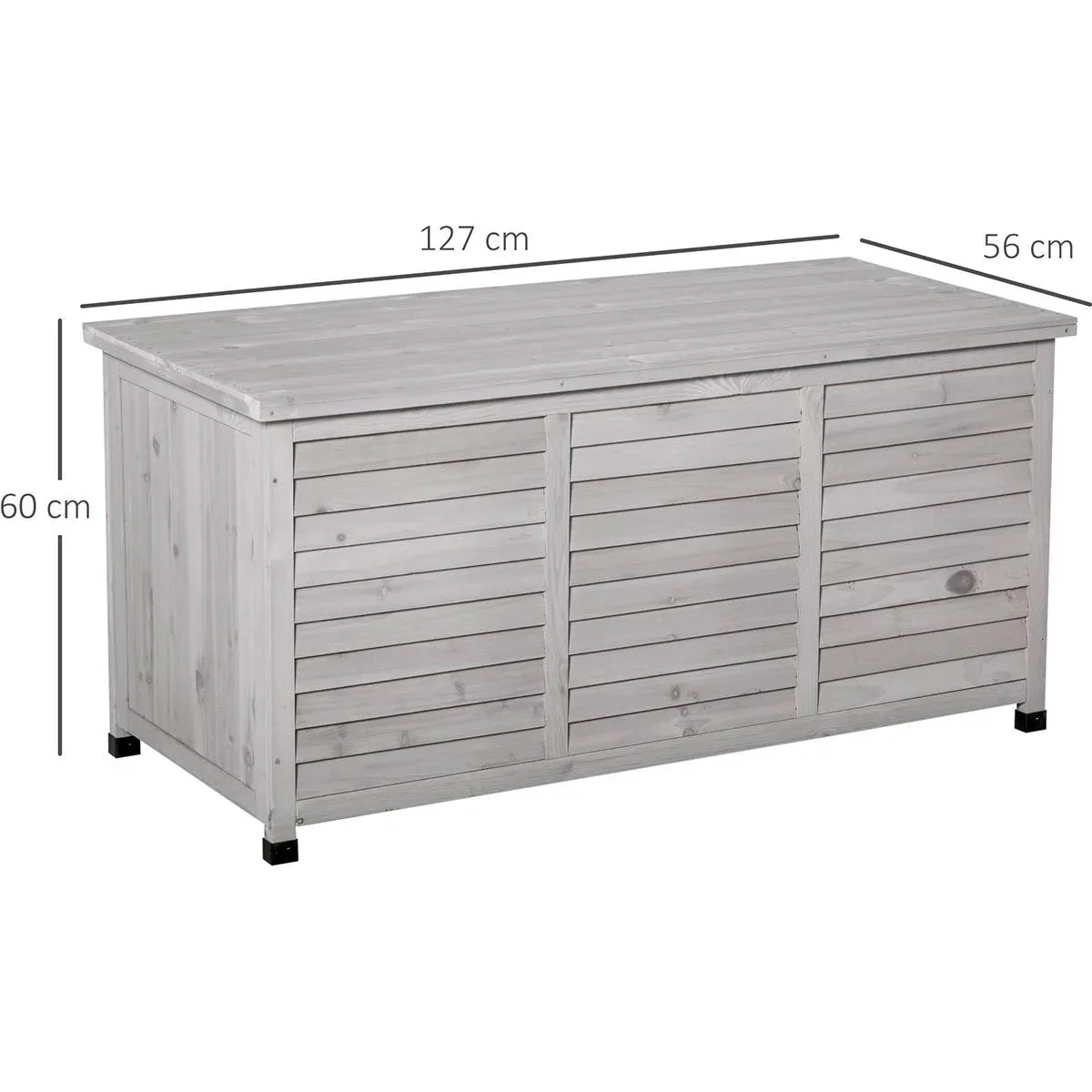 Gartenschrank Gerätehaus Gerätescharank wasserbeständig Tannenholz dauerhaft große Raum 127 x 56 x 60 cm Grau - 3