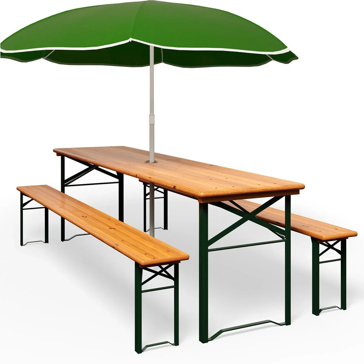 Biertisch und Bank - Holz 1,7m - 1