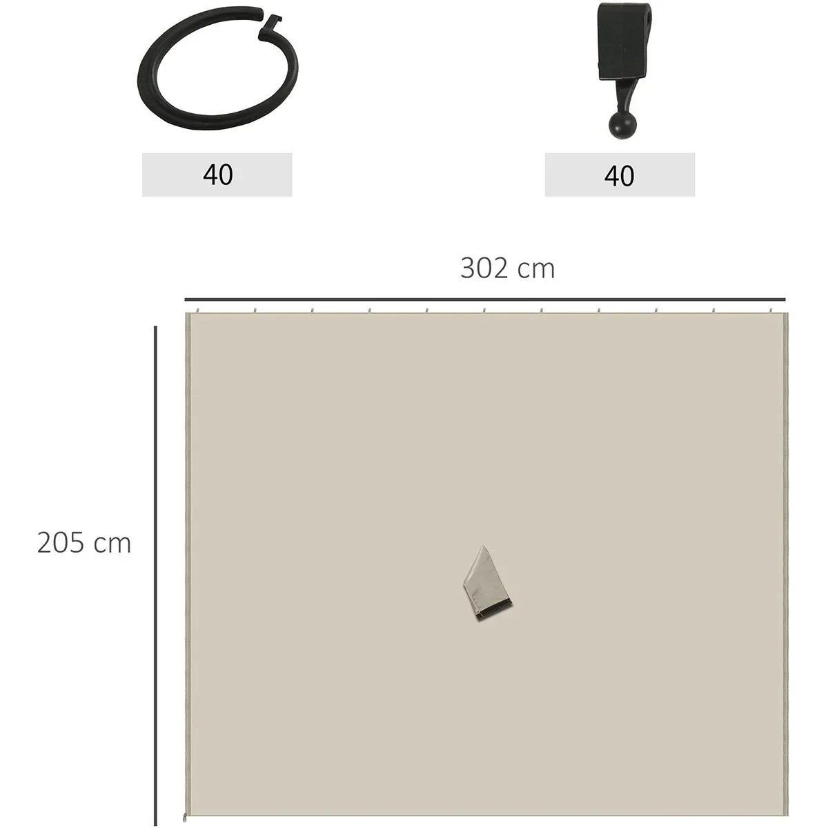 4 Seitenteile für 3x3 m Pavillon m - 0