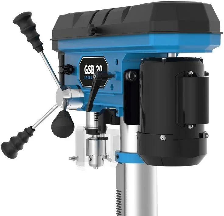 Säulenbohrmaschine Xtra Long GSB 20 mit Laser und Neigung 500W mit Schnellspannfutter B16 - 1-16 mm - 1
