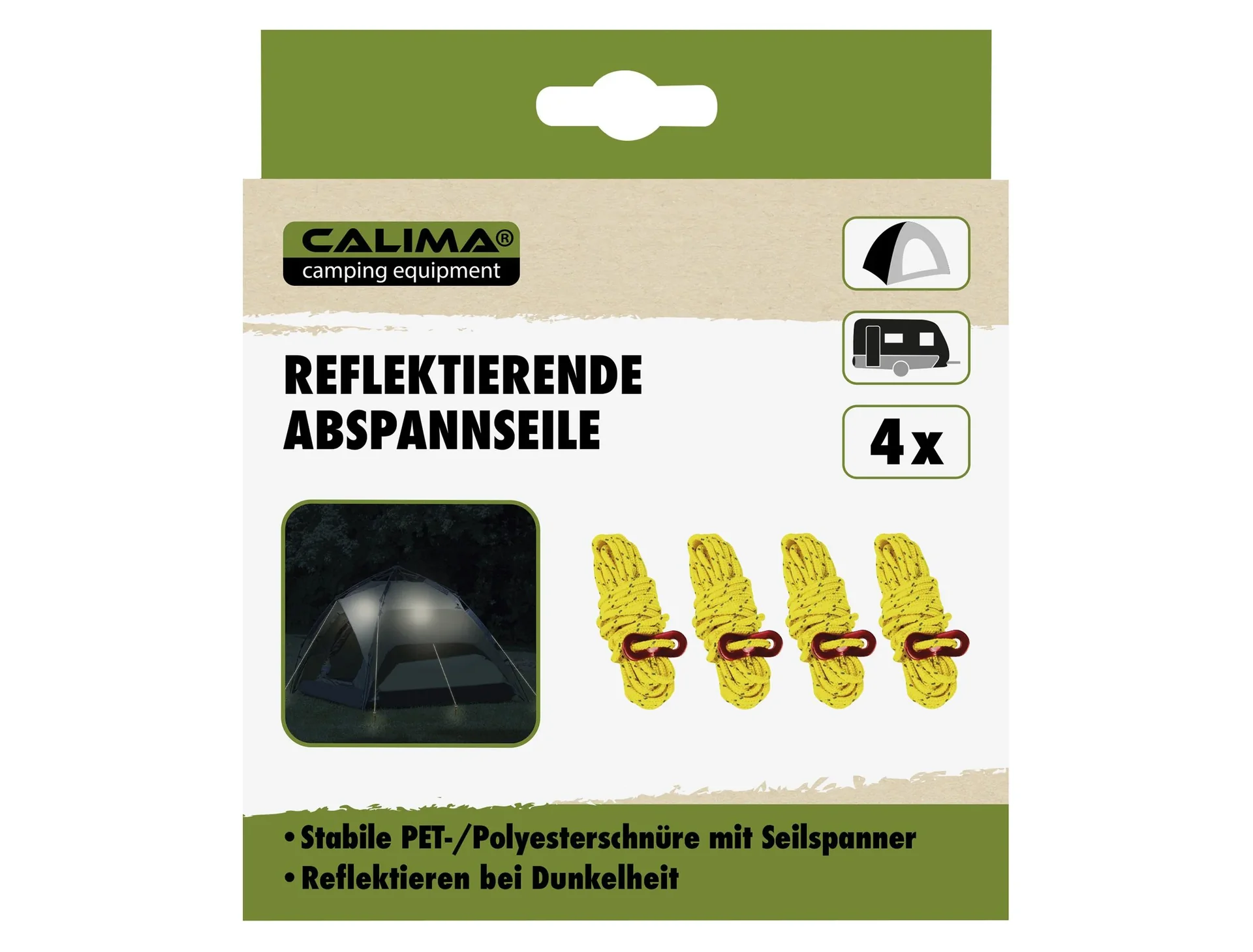Abspannseile reflektierend, 4 mm, 4 m Länge, 4 Stück - 1