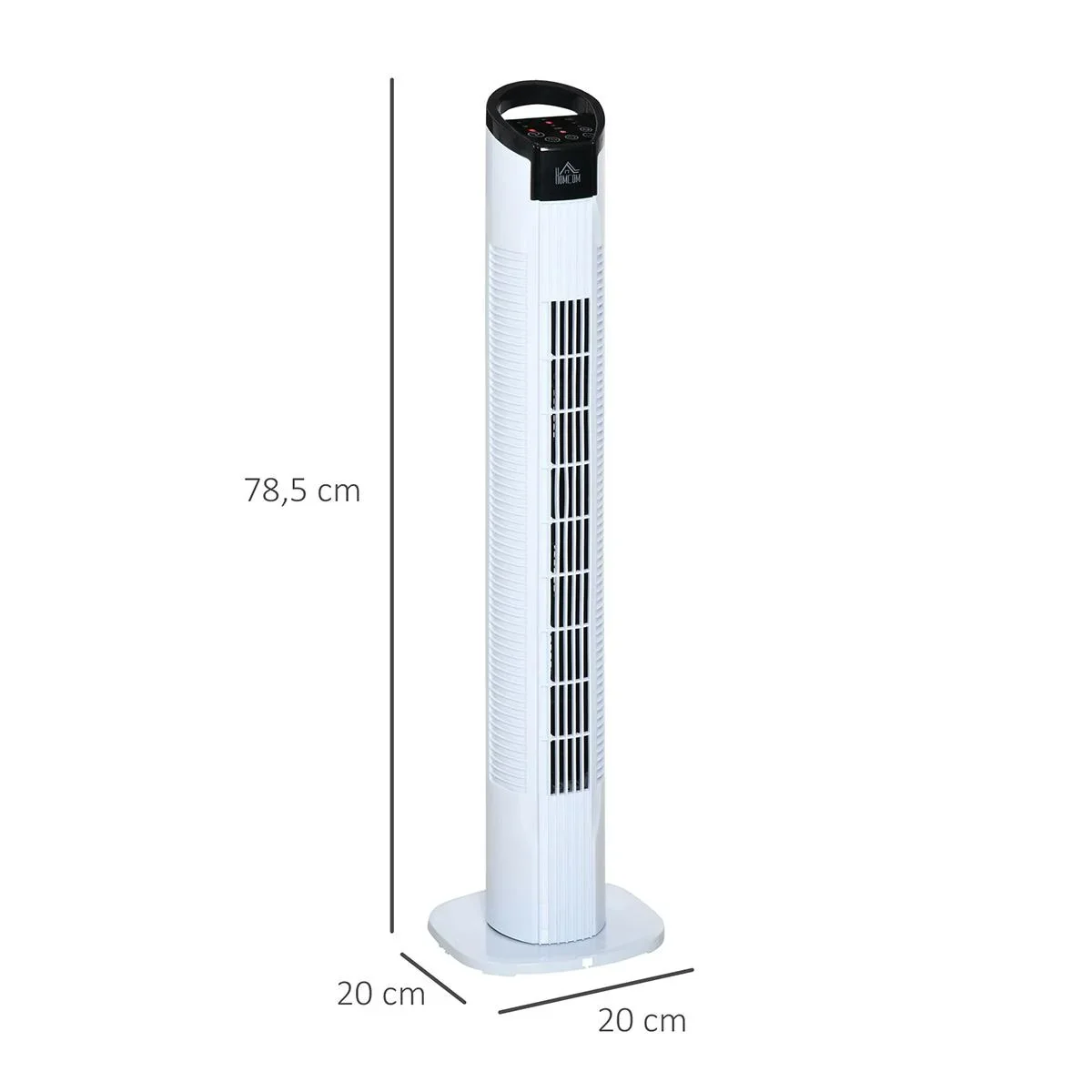 Turmventilator mit Fernsteuerung 70° Oszillierender Standventilator 78,5cm 50W 3 Modi & 3 Geschwindigkeiten Schwarz+Weiß - 1