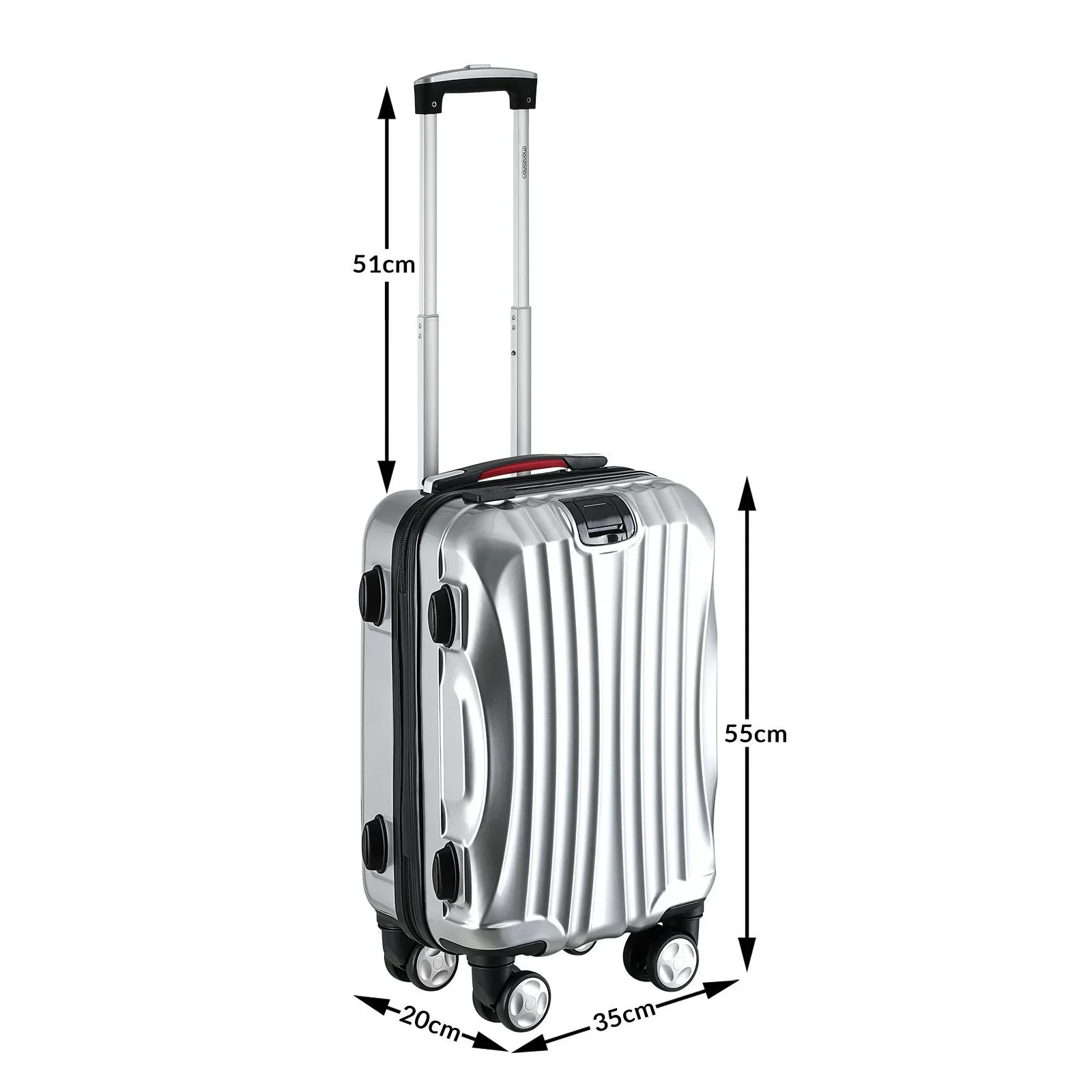 Hartschalenkoffer Ikarus Silber M in ABS 38l 55x35x20cm - 3