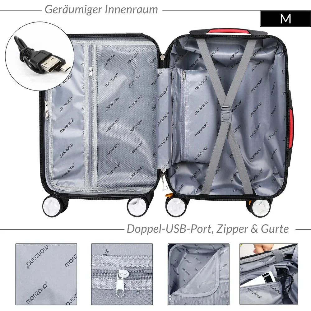 Hartschalenkoffer Ikarus Silber M in ABS 38l 55x35x20cm - 5