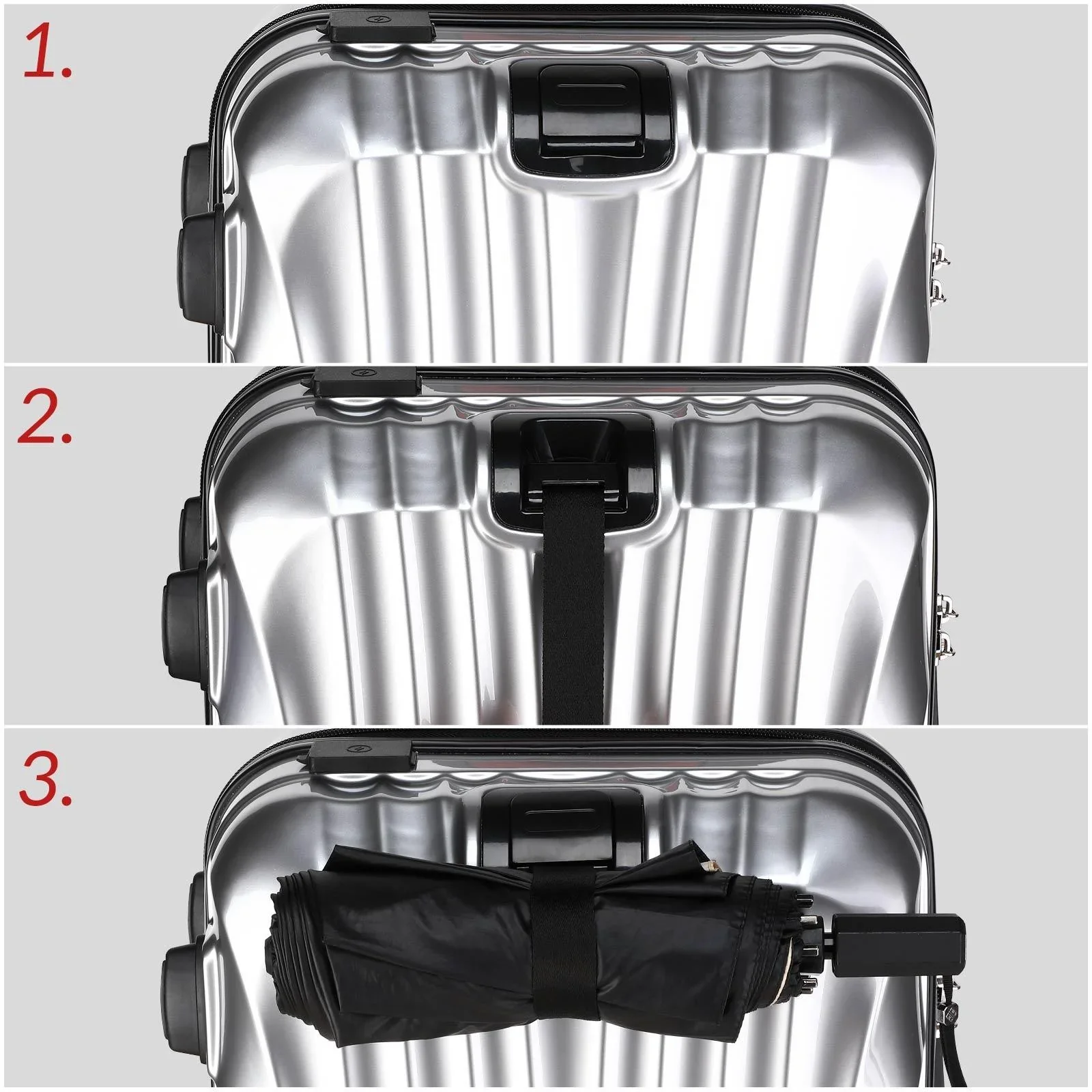 Hartschalenkoffer Ikarus Silber M in ABS 38l 55x35x20cm - 6