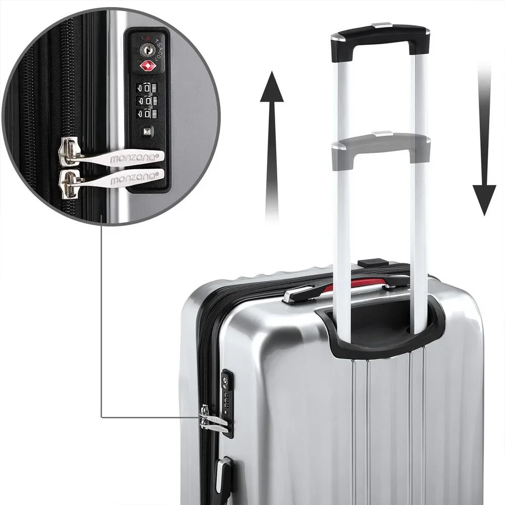 Hartschalenkoffer Ikarus Silber M in ABS 38l 55x35x20cm - 7