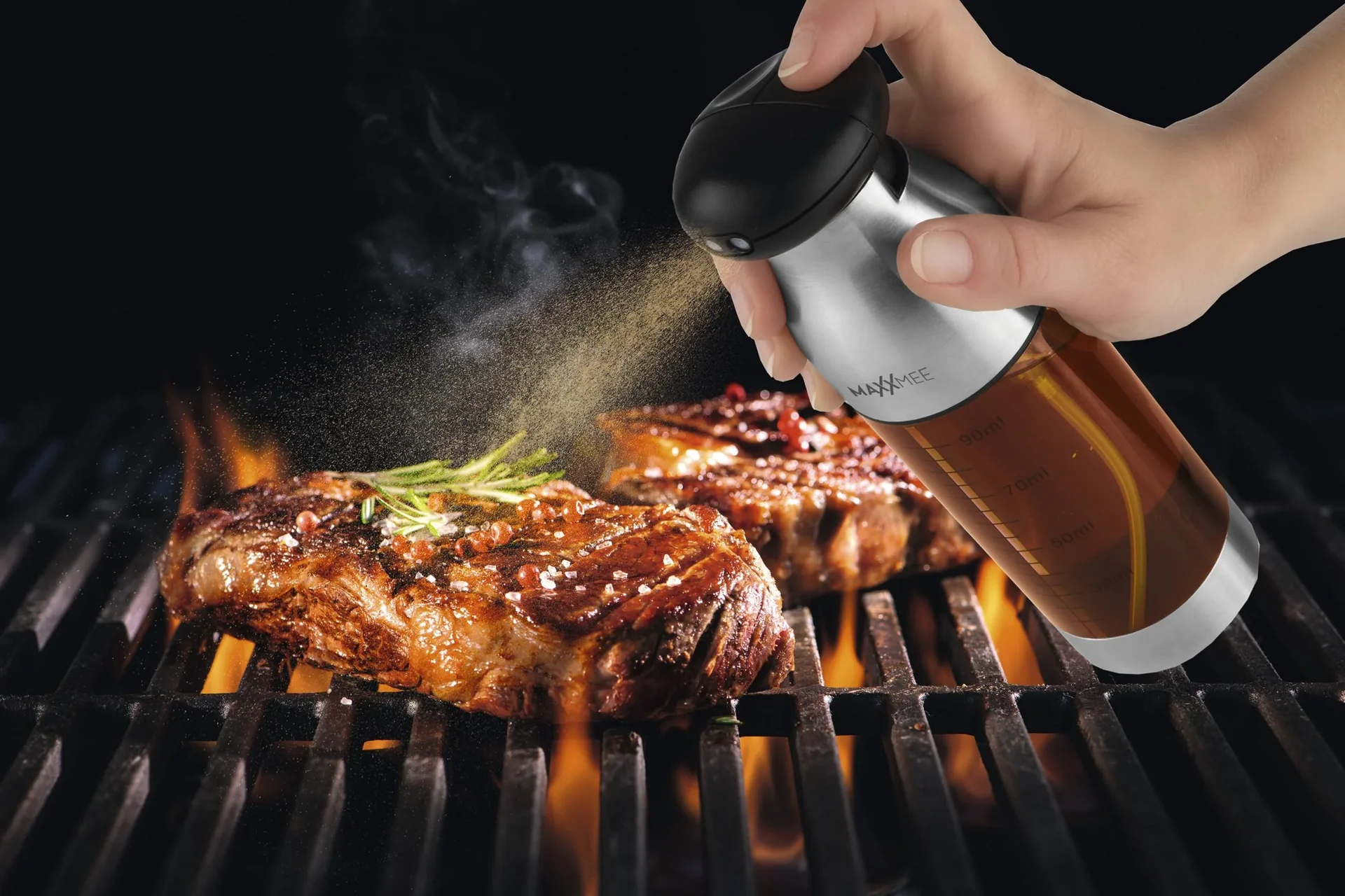 Sprühflasche Essig und Öl 2in1, Edelstahl, 200 ml - 2