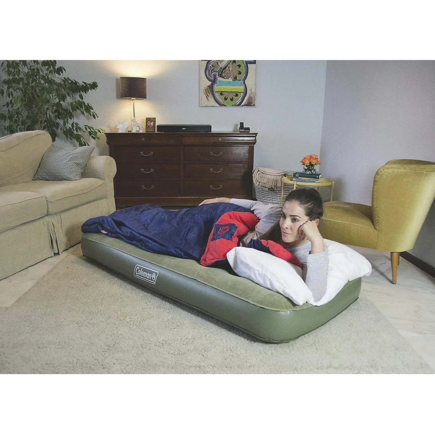 Maxi Comfort Bed Single, Luftbett mit Deluxe-Länge und Airtight  System, Doppelverschlussventil, Maße: 188 x 82 x 22 cm - 2
