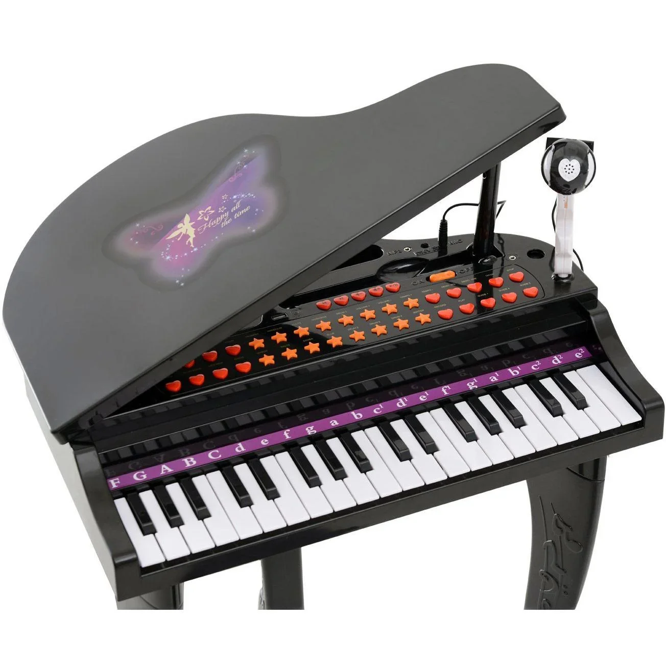 Kinderklavier Musikinstrument 37 Tasten MP3 USB inkl. Hocker schwarz - 0