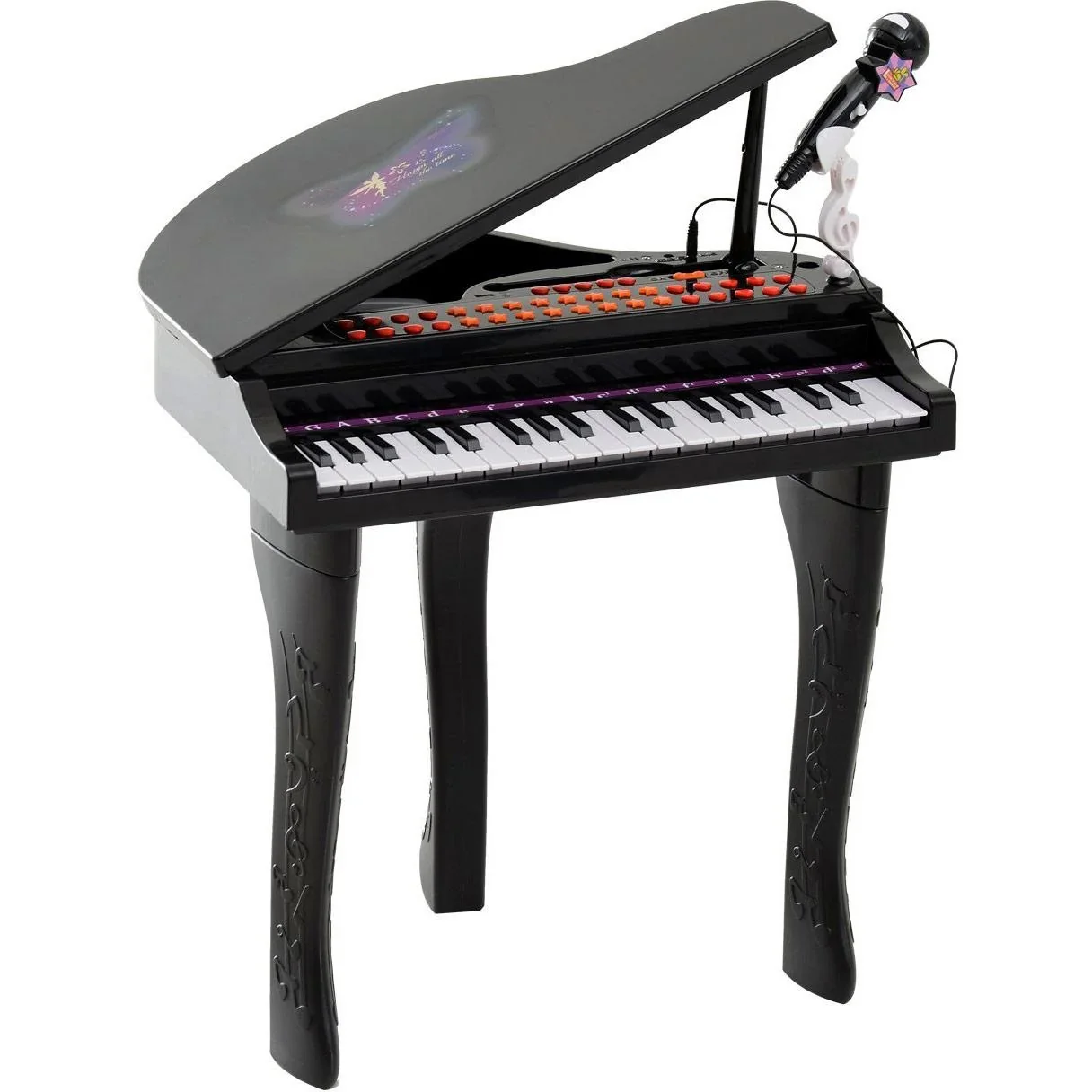 Kinderklavier Musikinstrument 37 Tasten MP3 USB inkl. Hocker schwarz - 5
