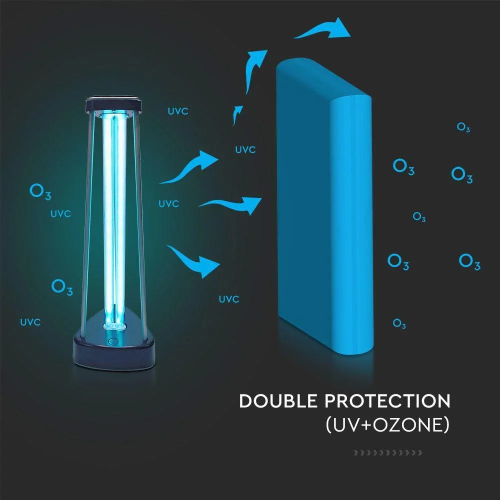 VT-3238 UVC-Lampe mit Ozon - Desinfizierend - Tötet 99,9% Bakterien und Viren - Ultraviolette C-Strahlung - 60 m² - 38W - 0