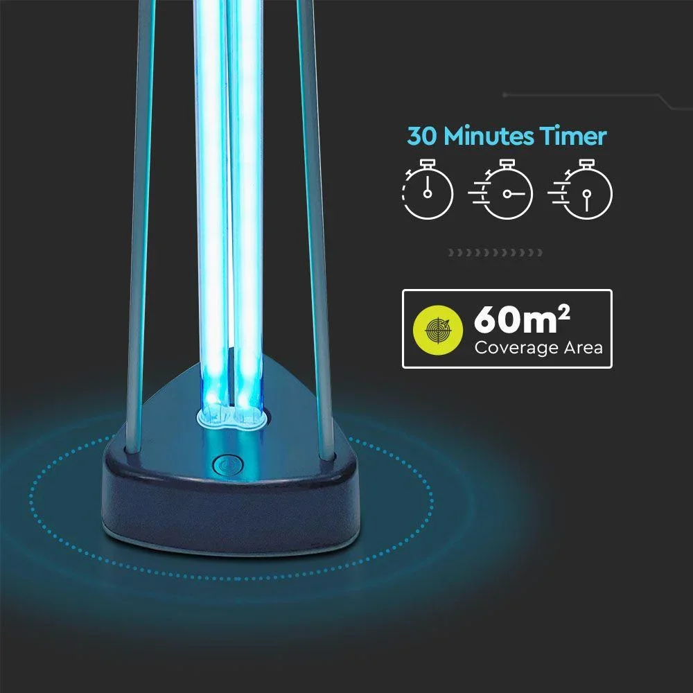 VT-3238 UVC-Lampe mit Ozon - Desinfizierend - Tötet 99,9% Bakterien und Viren - Ultraviolette C-Strahlung - 60 m² - 38W - 3