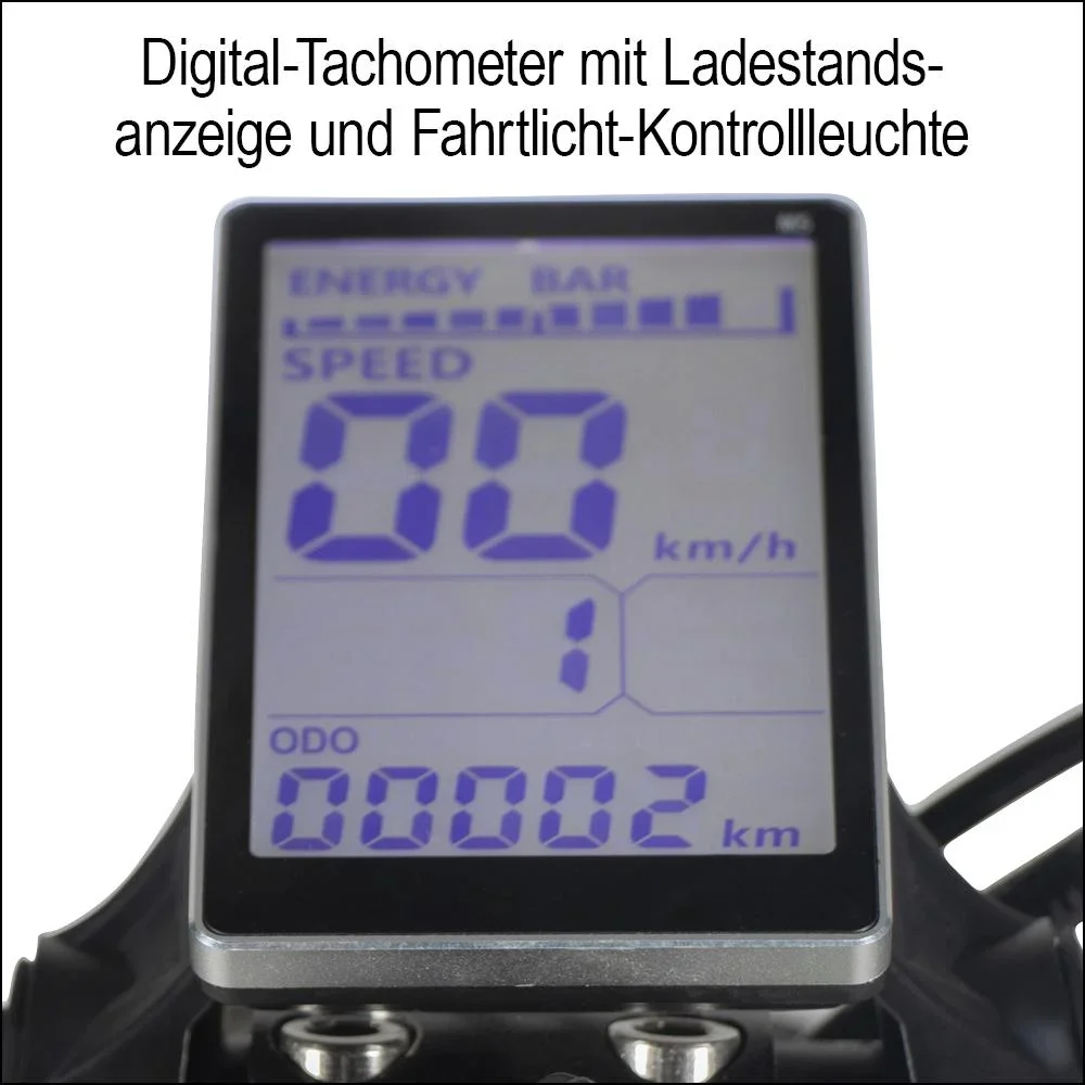 E-Roller "Camper" Safety 20 km/h inklusive Einkaufskorb, Blinkanlage und Gepäck-Case schwarz - 3