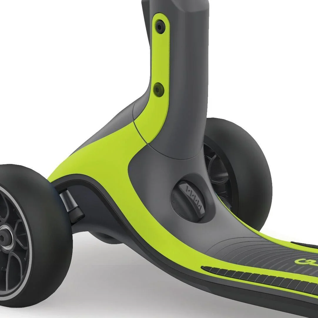 ULTIMUM   Tretroller Kinder Erwachsene, 125/90 mm extra breit, ABEC 7, 3-rädrig, höhenverstellbar, lime grün - 3