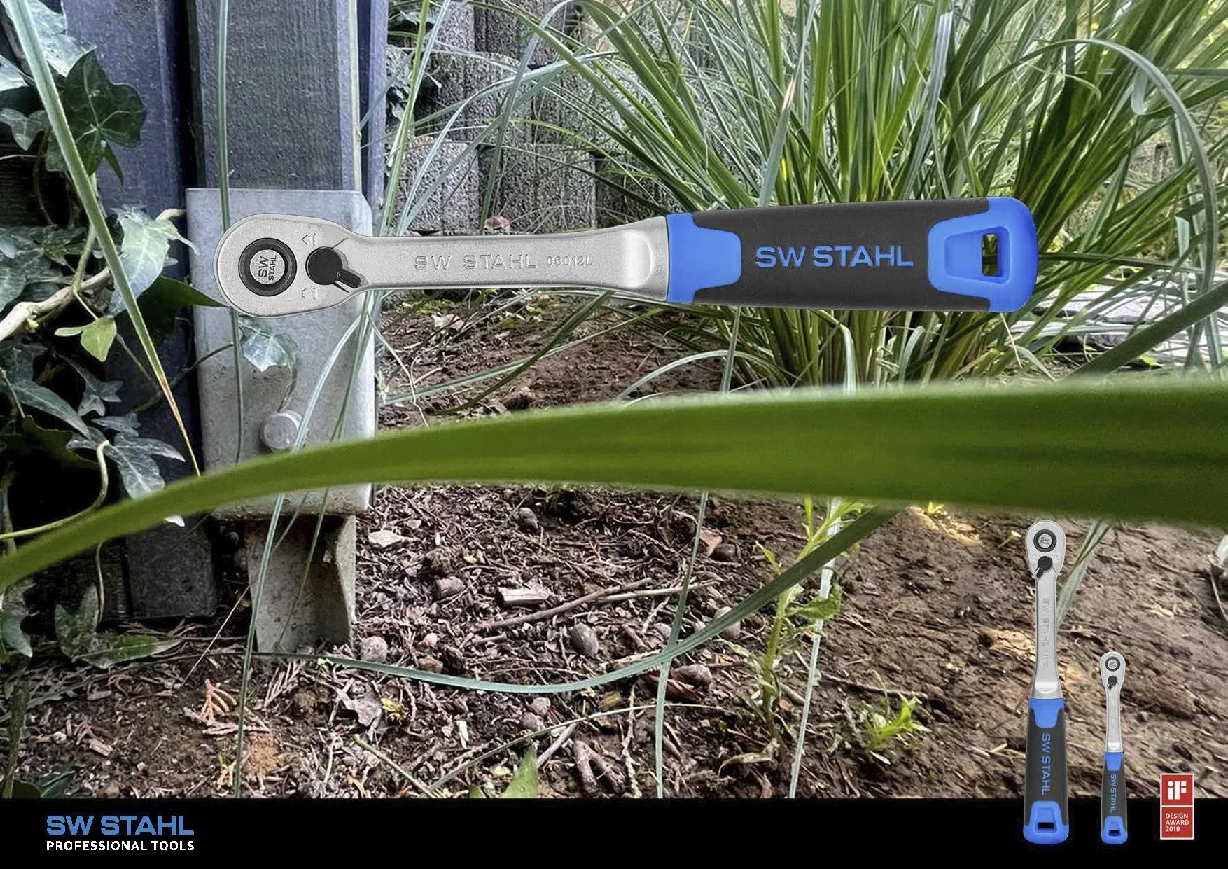 Umschaltknarrensatz, 1/4" und 1/2", schlanke Ausführung, 2-teilig - 0