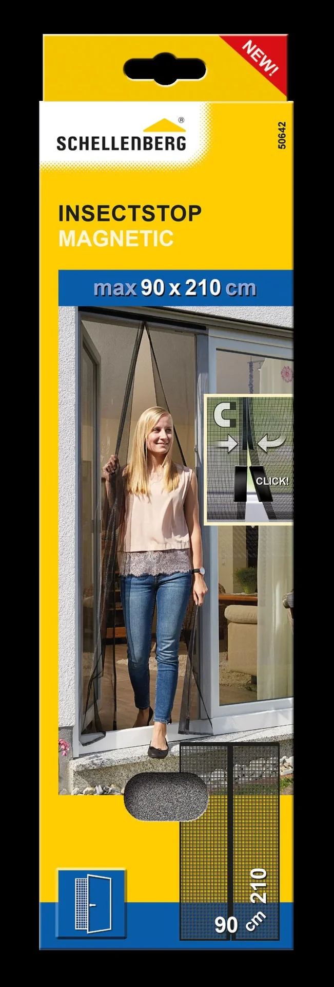 Fliegengitter-Magnetvorhang, 90 x 210 cm, Farbe anthrazit - 2