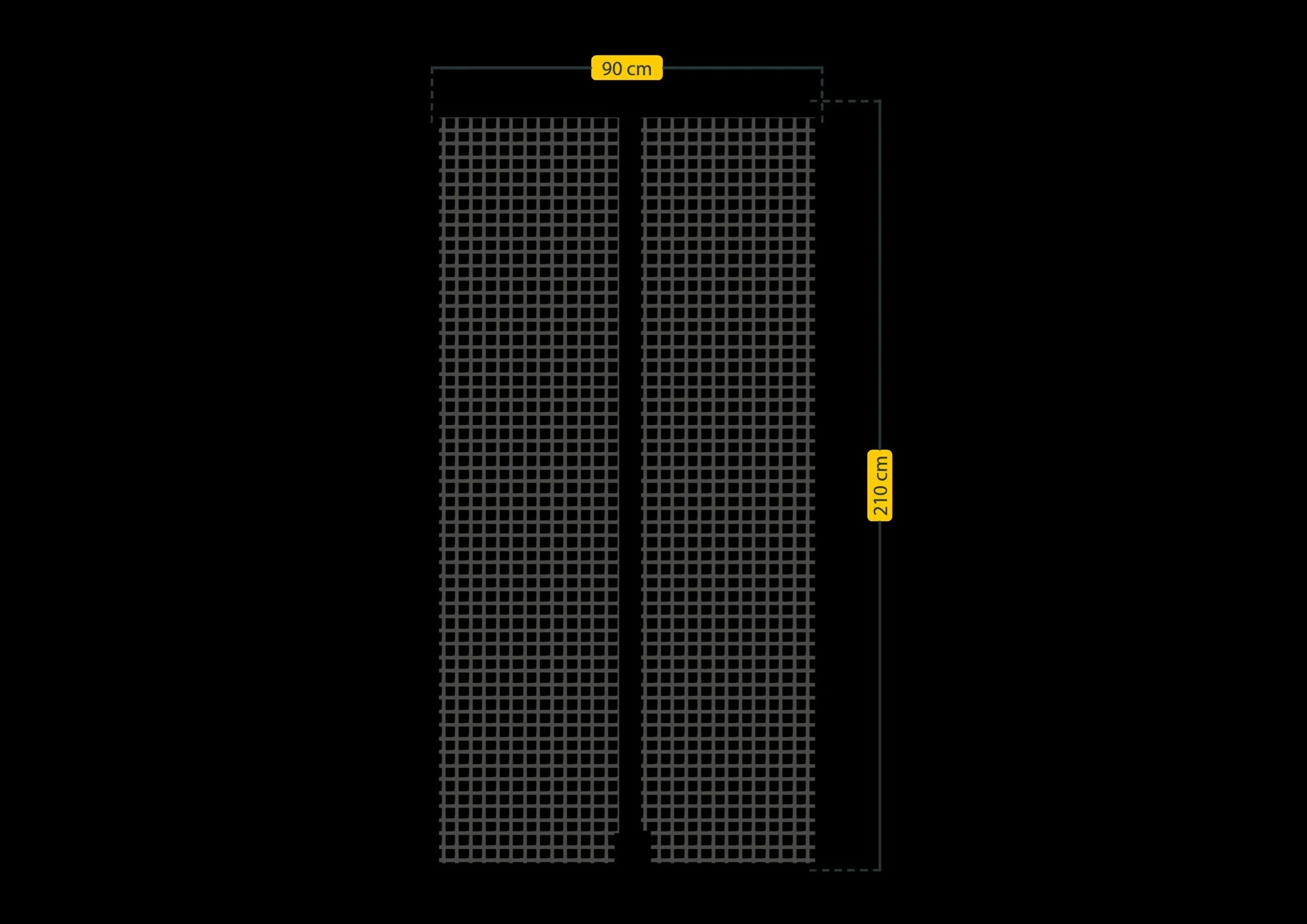 Fliegengitter-Magnetvorhang, 90 x 210 cm, Farbe anthrazit - 3
