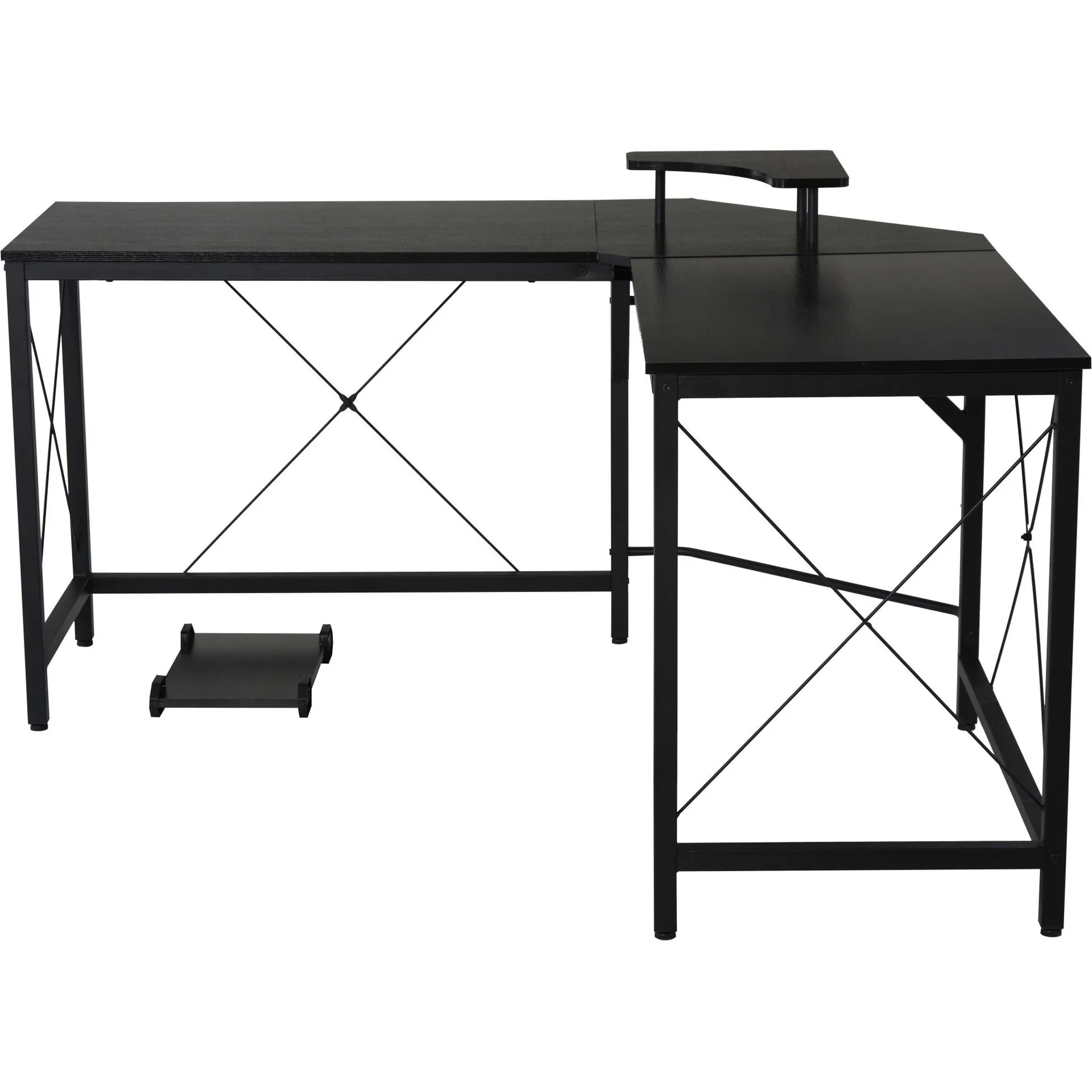 Eckschreibtisch L-förmig, schwarz - 5