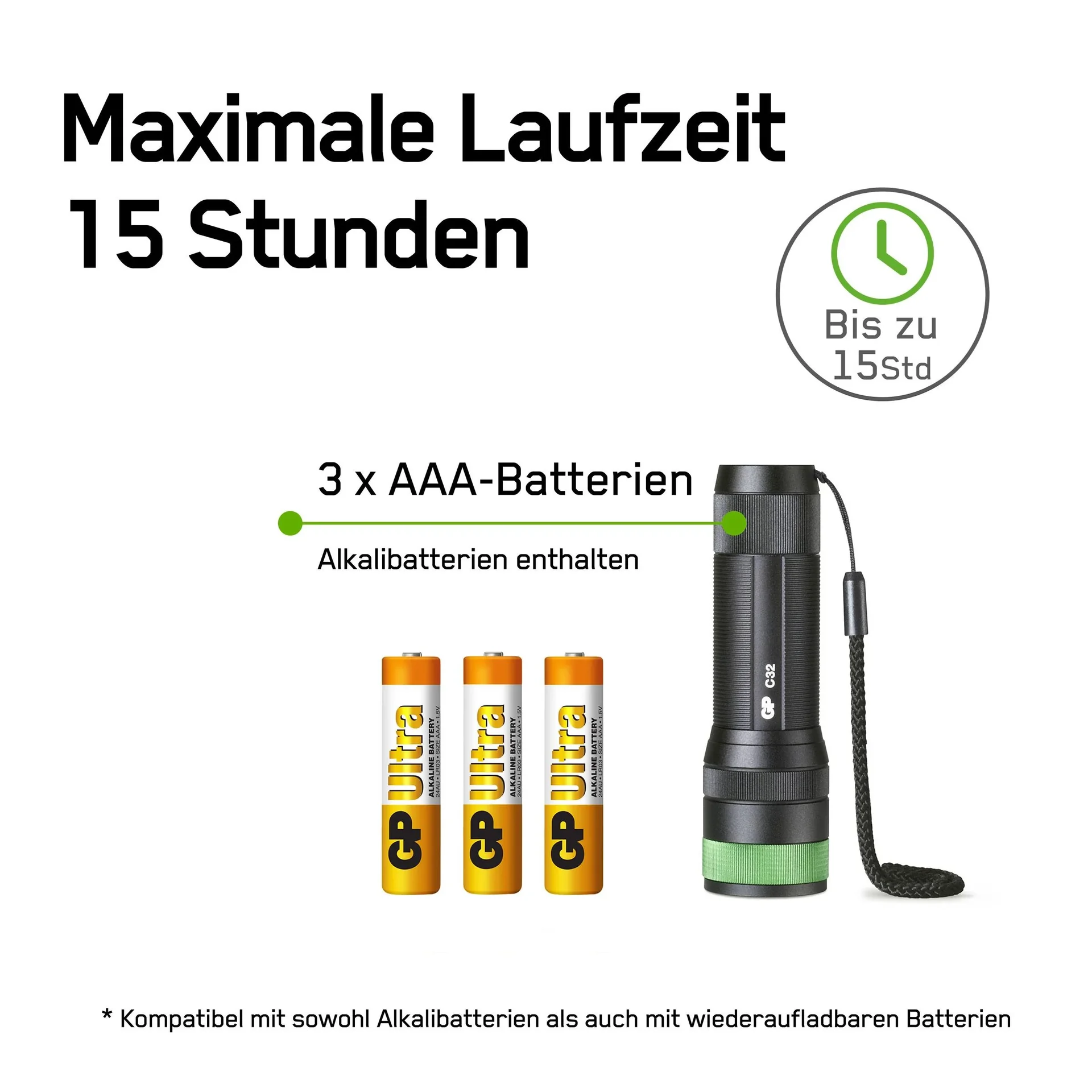 DISCOVERY Taschenlampe mit CRE LED und 300 Lumen, IPX4 - 1
