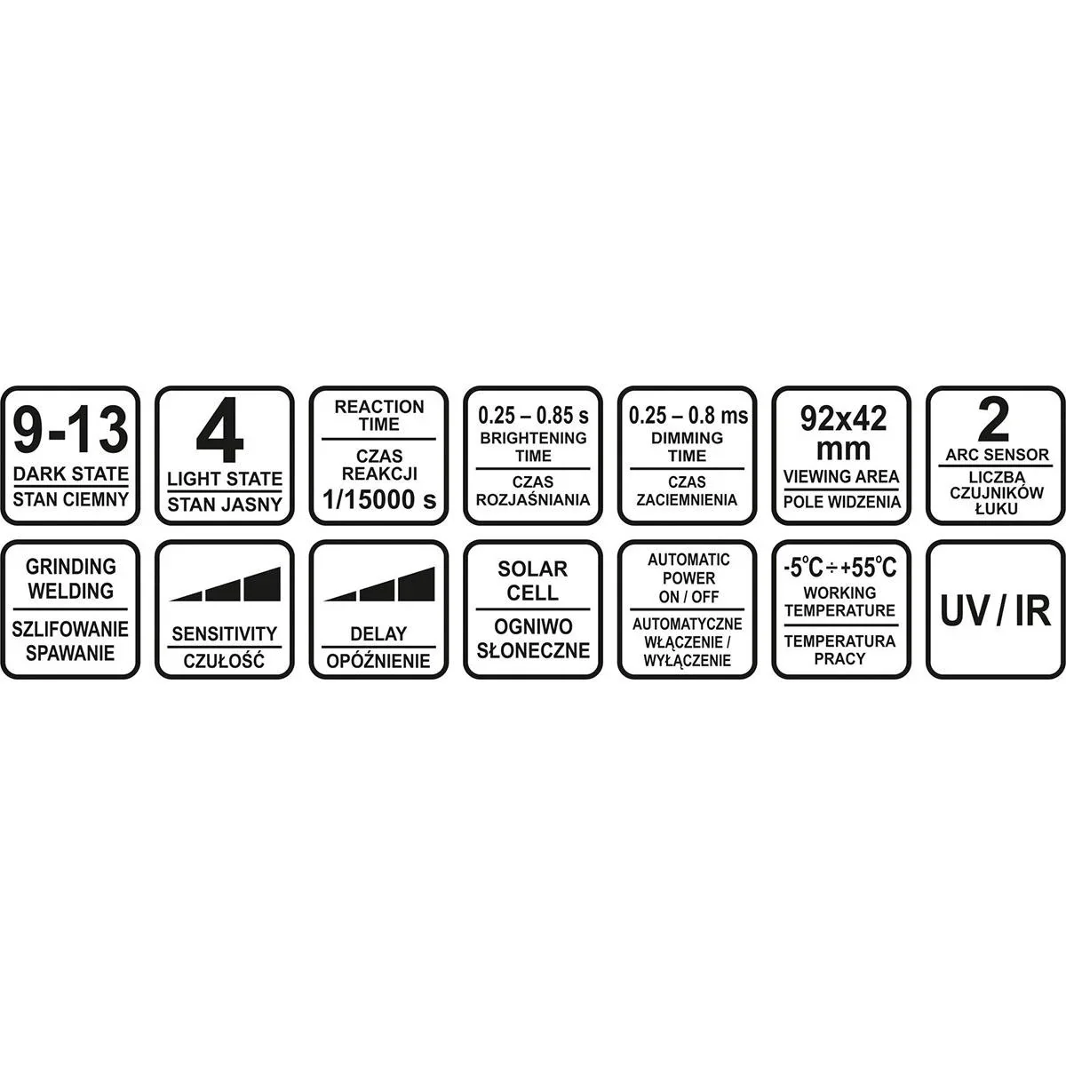 Schweißerhelm - DIN 9-13 - Sichtfeld: 92 x 42 mm - 5