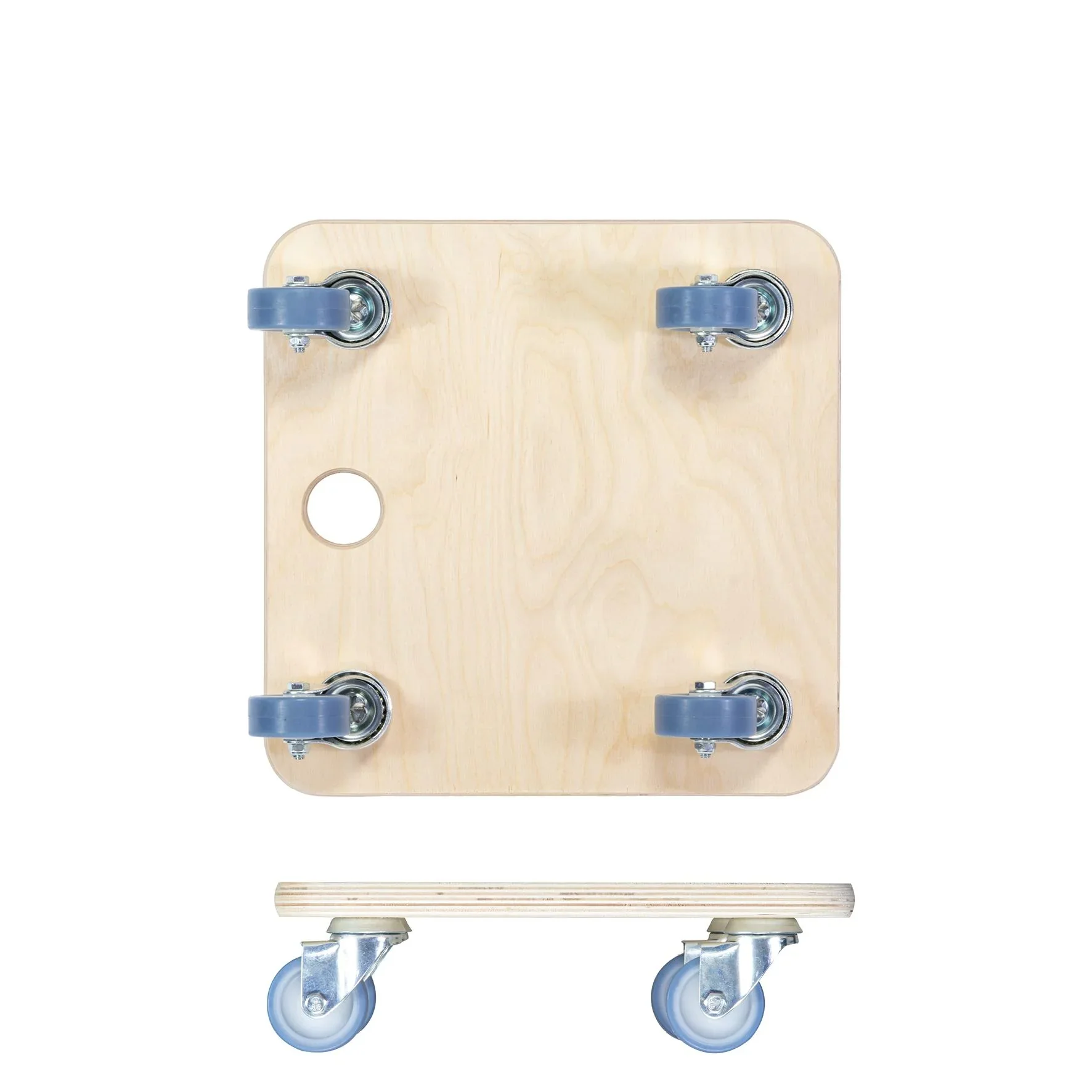 Transporthilfe MM 1353, 29 x 29 x 8,5 cm, softe Rollen Ø 50 mm, Gleitlager, Multiplex Birke FSC®, Tragkraft 250 kg - 2