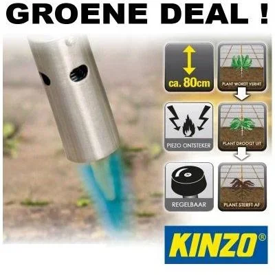 Kinzo Unkrautbrenner-Set mit 6 Gasflaschen und Gasbrenner - 0