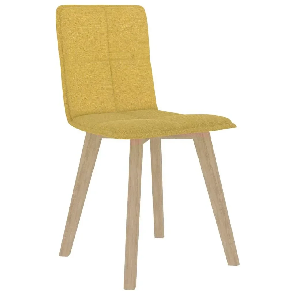 Esszimmerstühle 2 Stück Stoff senfgelb - 3