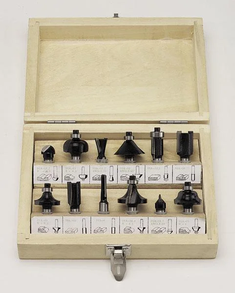 HM Fräsersatz ( Oberfräsen ) 12-teilig, 8 mm Schaft - 0