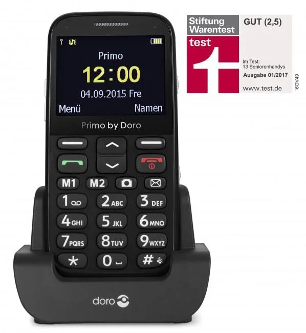 Großtastenhandy Primo 366 schwarz, mit Tischladefunktion, Bluetooth, Taschenlampe, FM-Radio, Stand-by-Zeit bis 12 Tage - 0