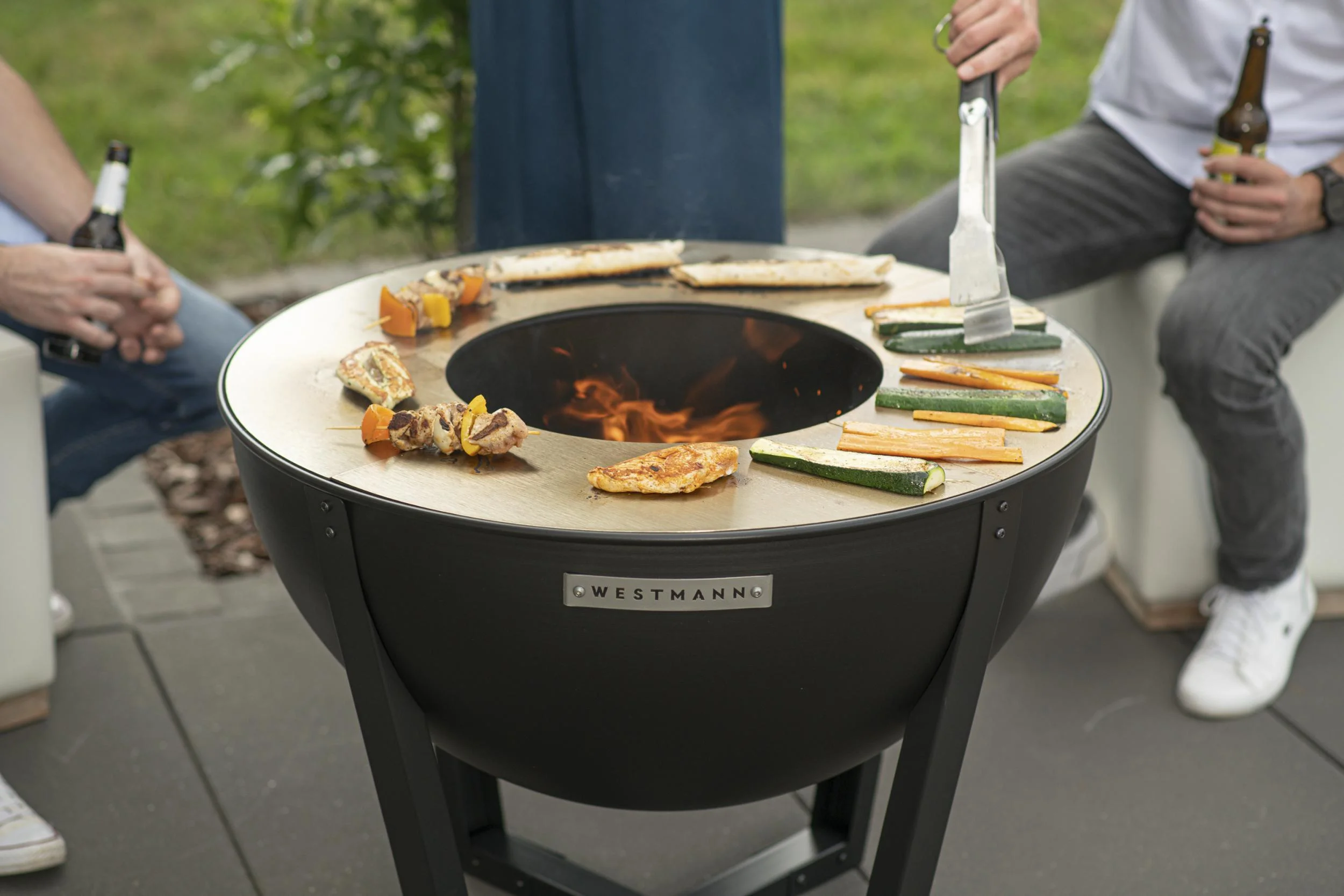 Feuerstelle Premium Grill und Feuerstelle 81x81x62 cm Schwarz - 2