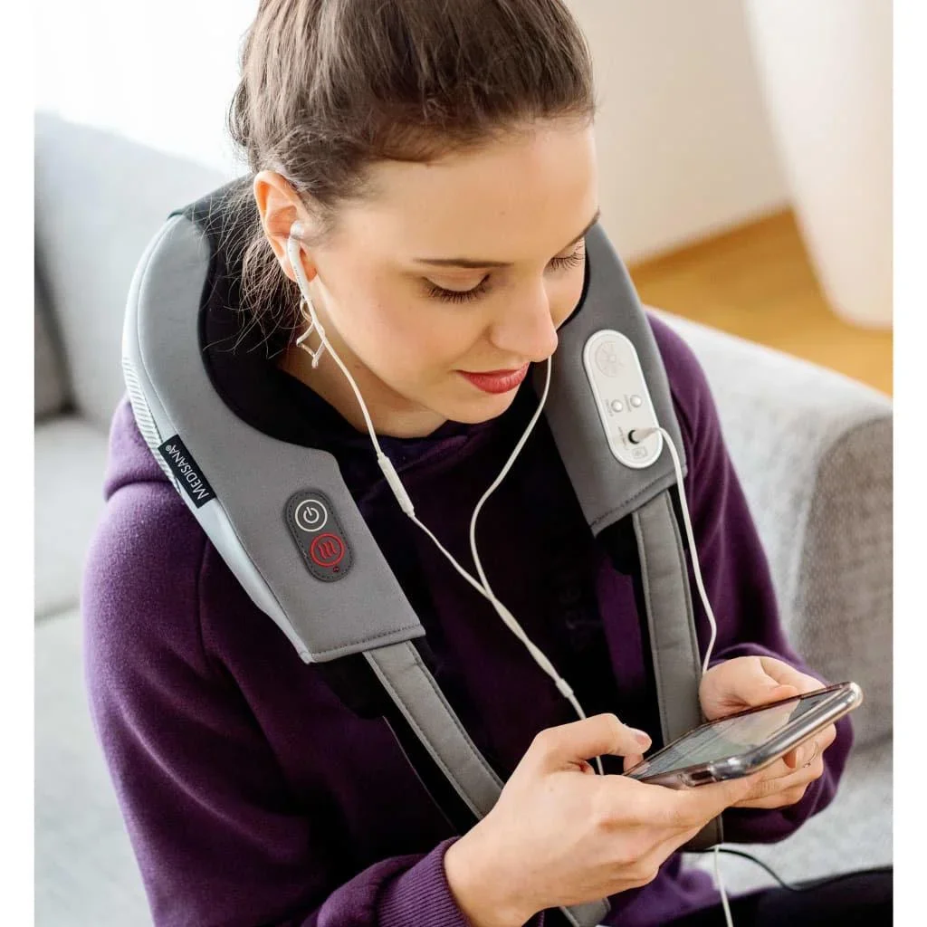 Nackenmassagegerät mit Lautsprechern NM A90 schwarz und grau - 5