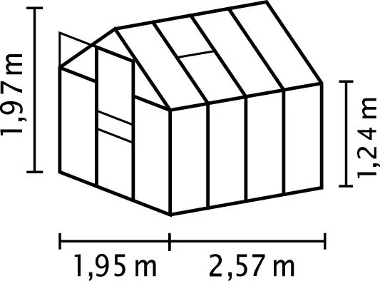 Gewächshaus Venus 5000 HKP 6 mm, Farbe alu - 1