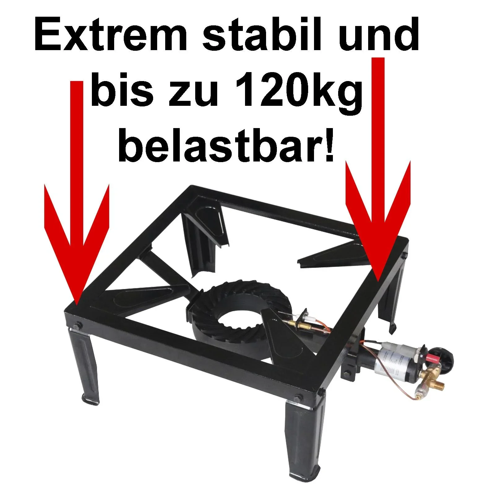 Premium-Hockerkocher mit Zündsicherung und Piezozündung. - 1