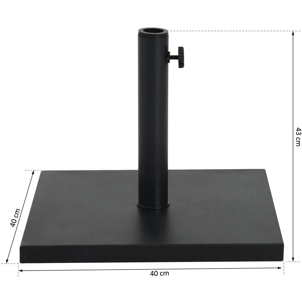 Sonnenschirmständer Schirmständer Schirmhalter Schirmfuß 11kg Ø35/Ø38/Ø48 mm Schwarz 40 x 40 x 43 cm - 0