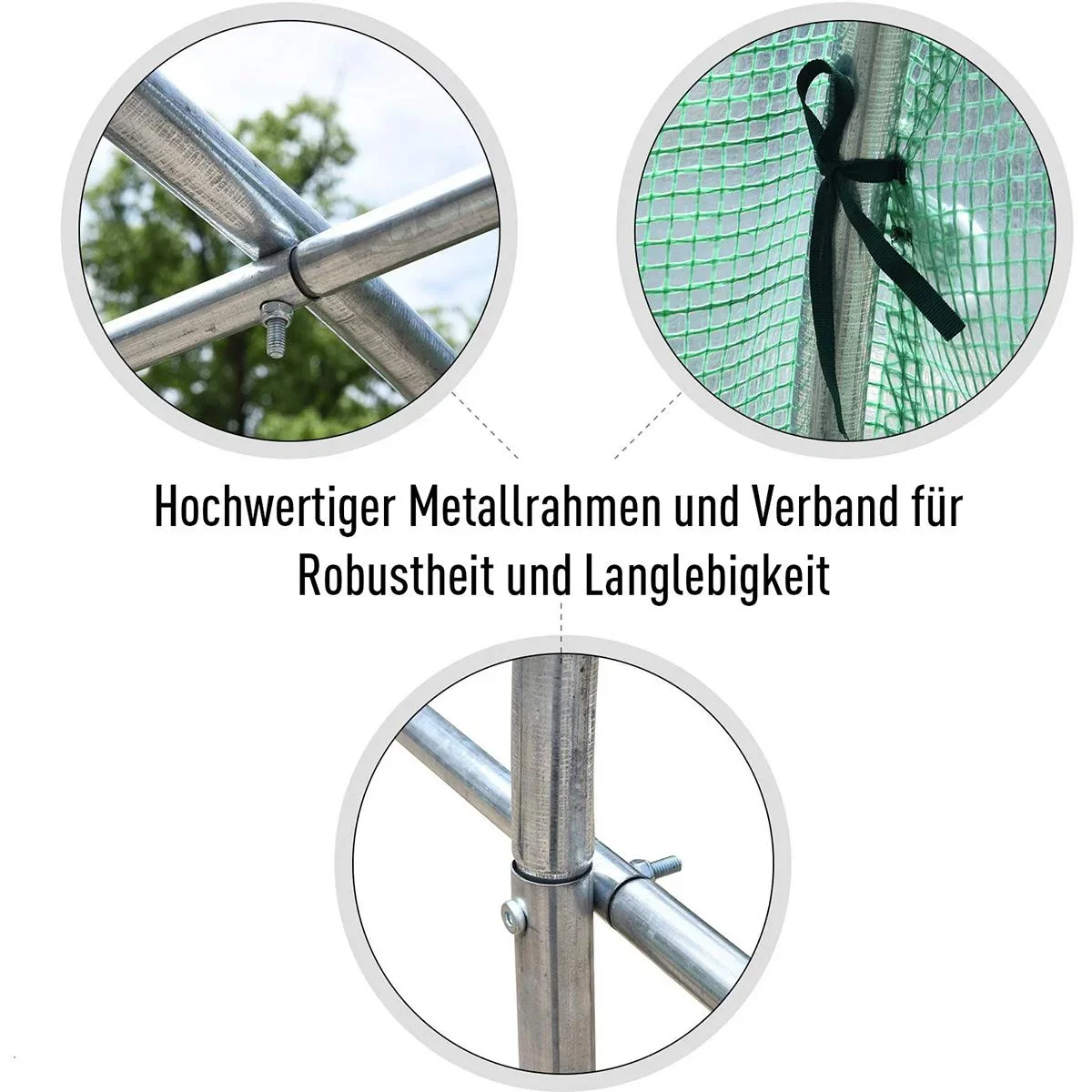 Foliengewächshaus mit Fenster grün - 5