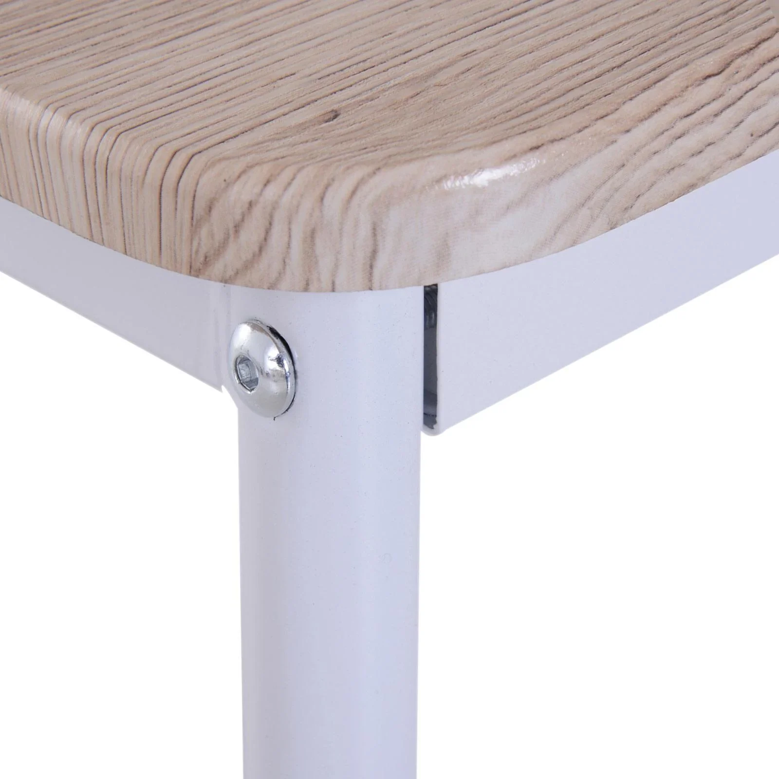 3-teilige Essgruppe Sitzgruppe Esstisch Set Holztisch Naturholzmaserung mit 1 Tisch + 2 Stühlen - 1