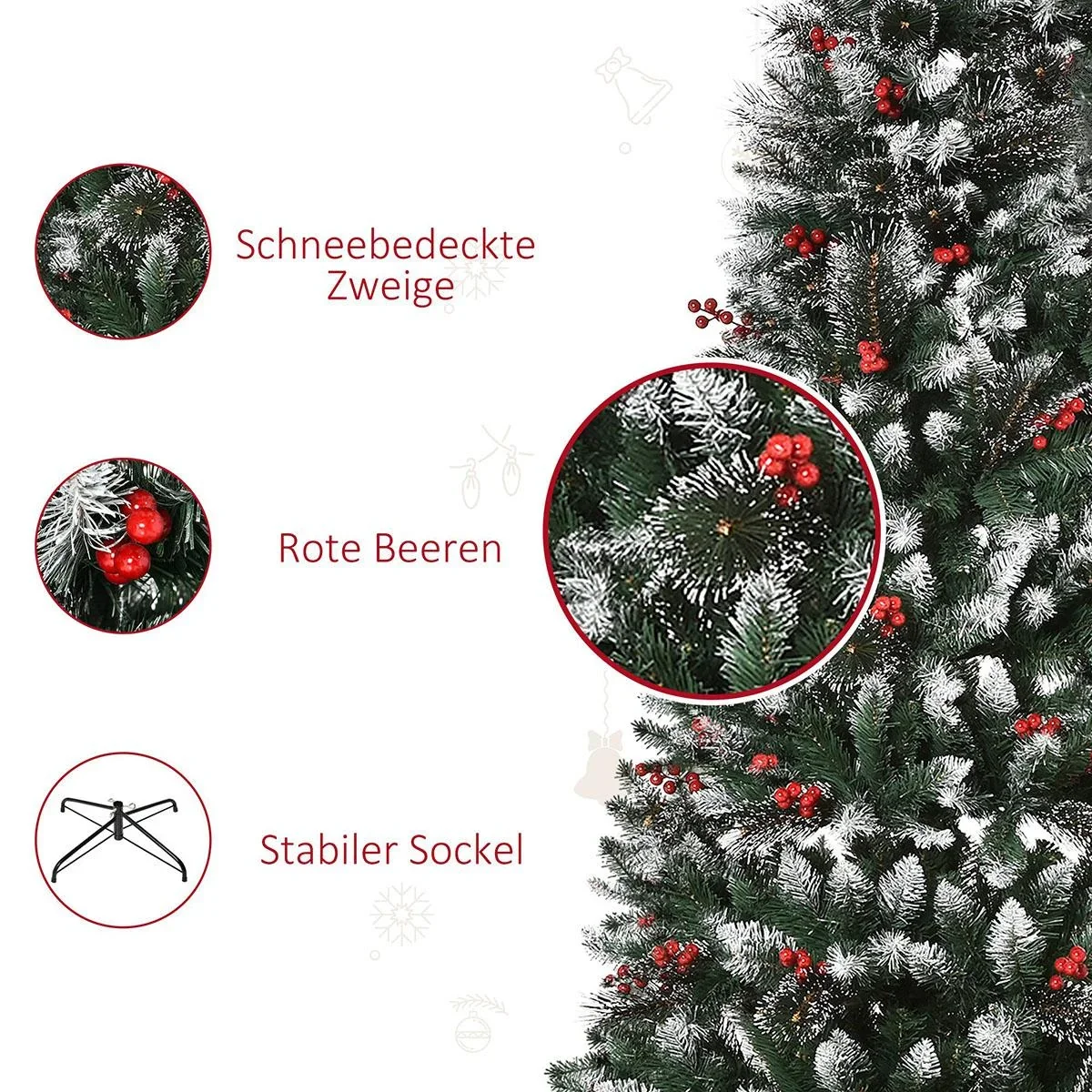 Künstlicher Weihnachtsbaum Weihnachtsbaum, Christbaum, Tannenbaum | Aosom.de - 3