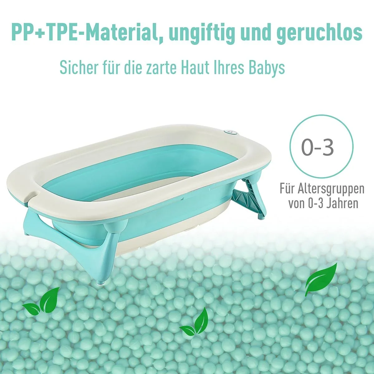 Faltbare Babywanne mit Waschbecken und Shampoobecher - 2