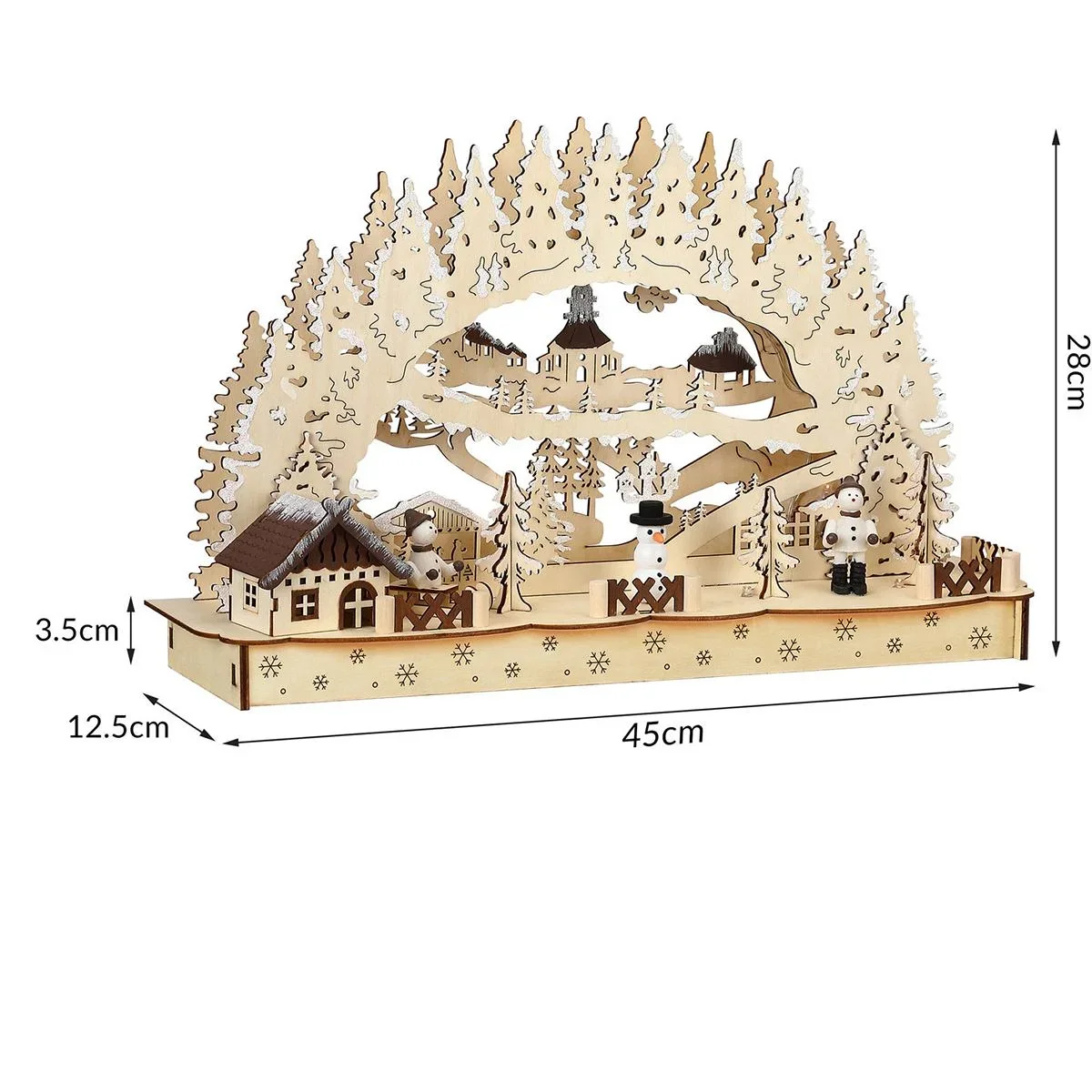 LED-Kerzenbogen - Kerzenständer - Weihnachten - Holz - 0