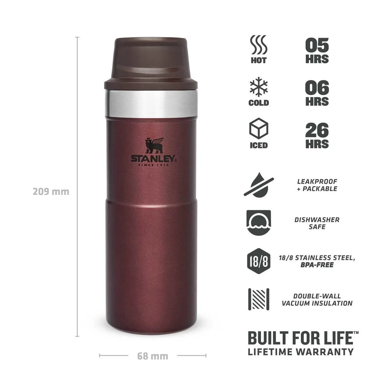 Trigger-Action Travel Mug 0,35 l, Wine, Vakuumisolierung, Einhandbedienung - 0