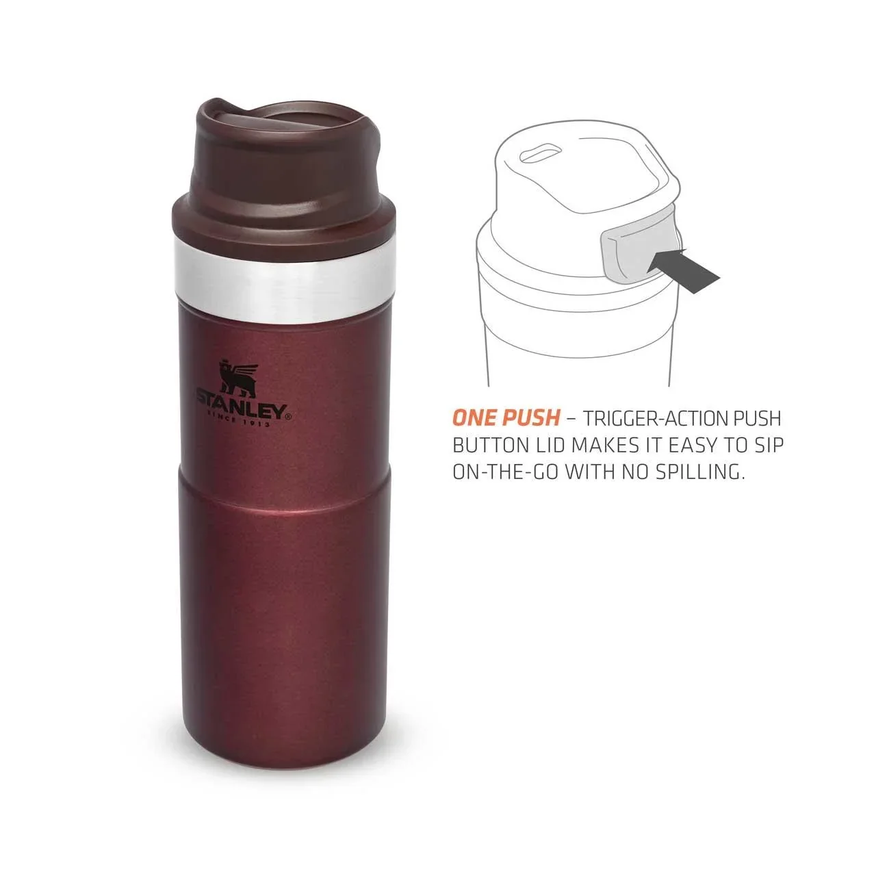 Trigger-Action Travel Mug 0,35 l, Wine, Vakuumisolierung, Einhandbedienung - 4