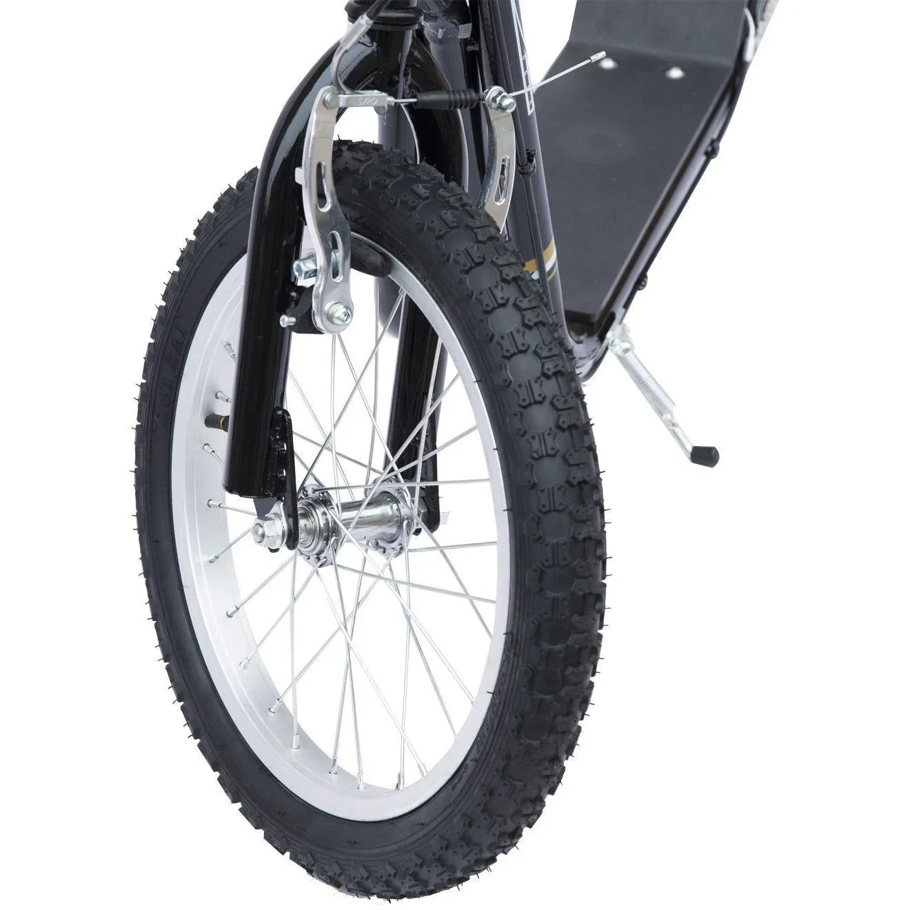 Kinder Tretroller Scooter 16/12 Zoll schwarz - 1