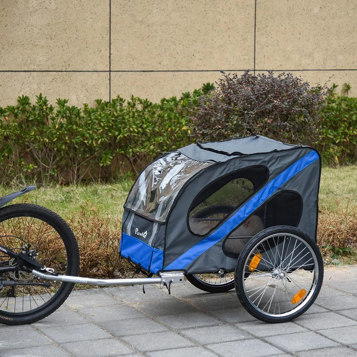 Fahrradanhänger für Hunde schwarz, rot - 6