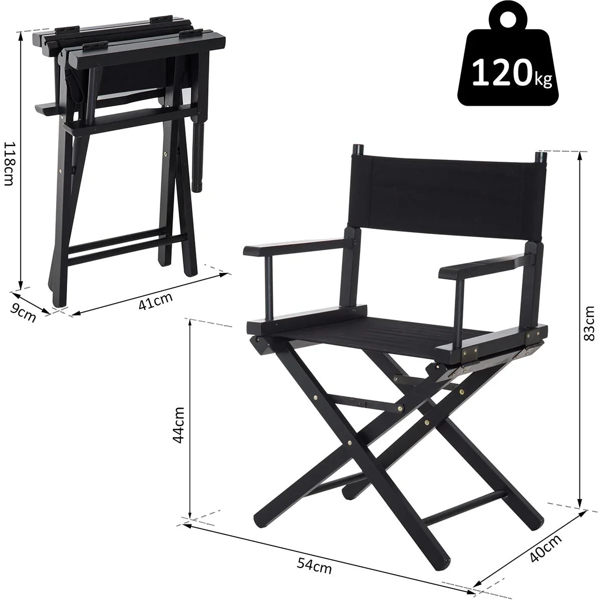 Regiestuhl schwarz - 9