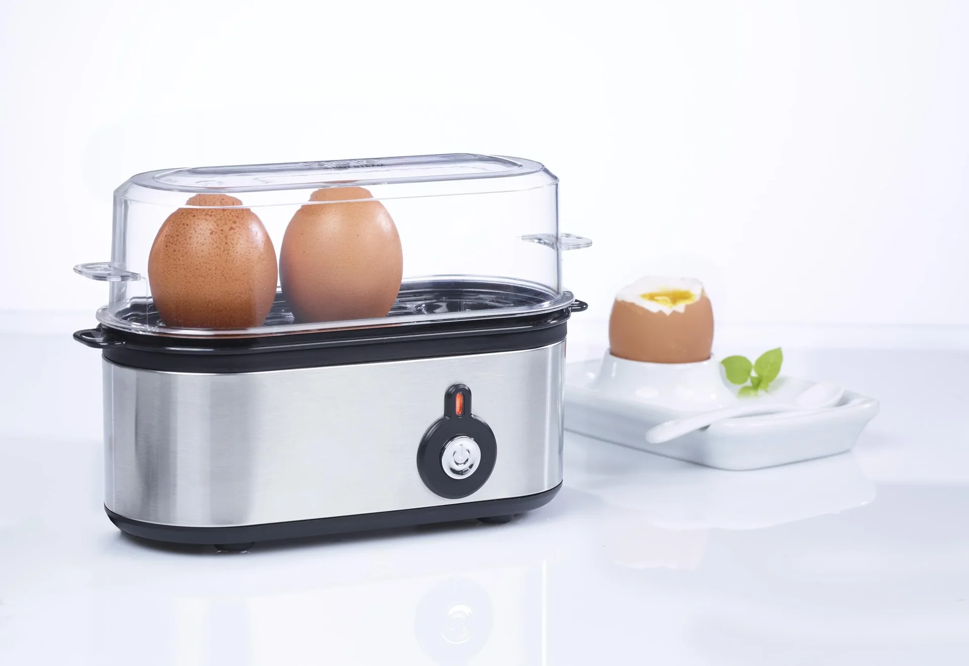 Edelstahl Eierkocher Mini für 1-3 Eier, 210 Watt - 0