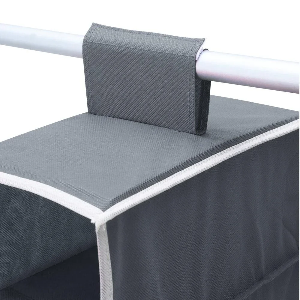 2x Kleiderbügel mit 6 Fächern in Anthrazit/Weiß - 1