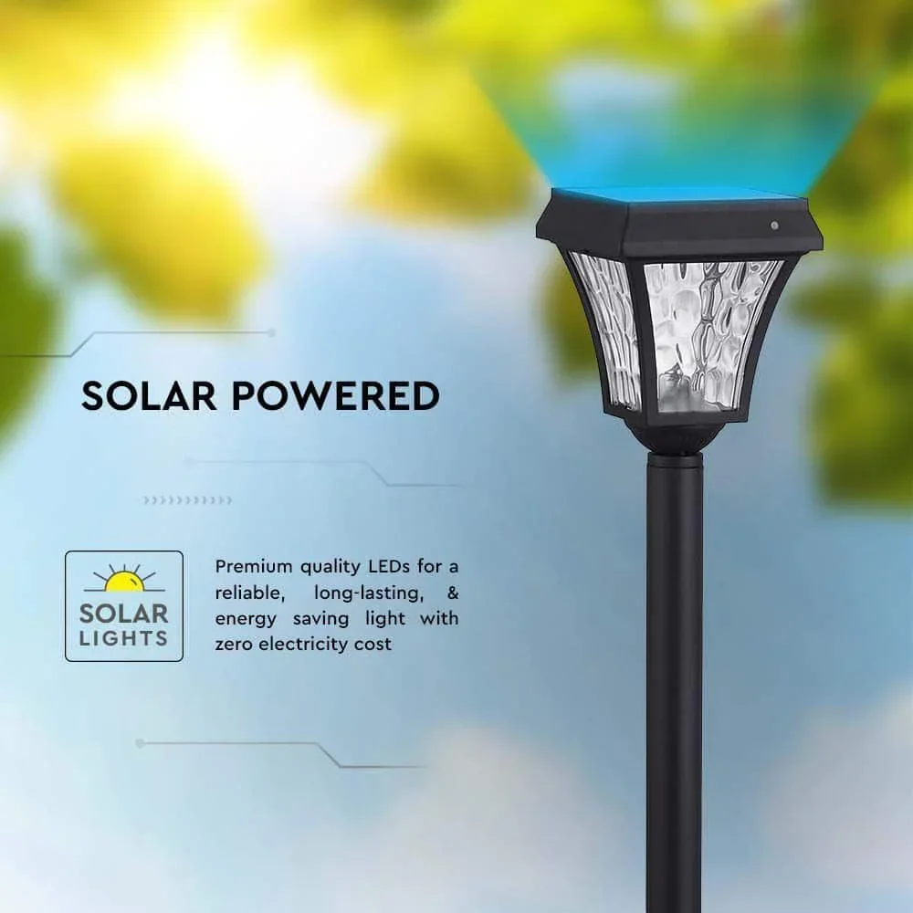 VT-984 Valencia Solar-Gartenpfosten Solar-LED-Lampe - 3 Lichtfarben - 3