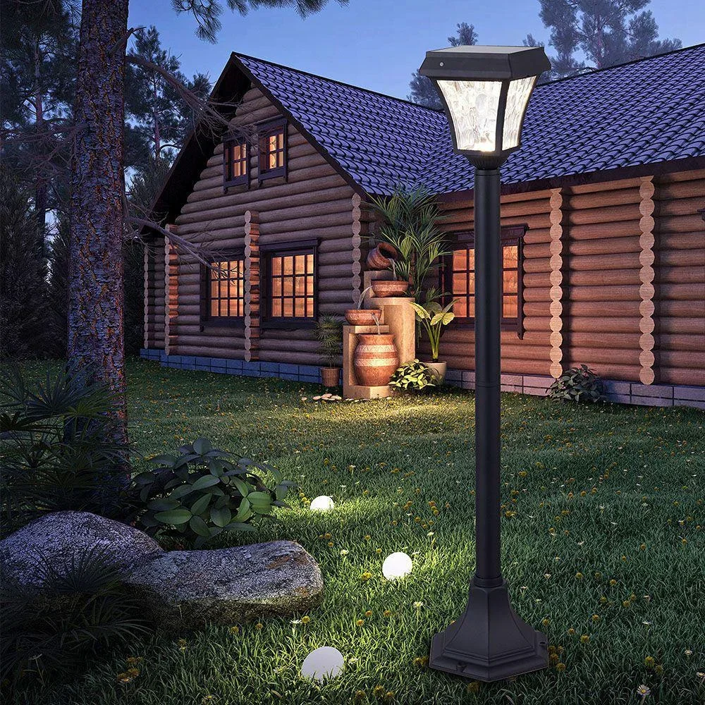 VT-984 Valencia Solar-Gartenpfosten Solar-LED-Lampe - 3 Lichtfarben - 5